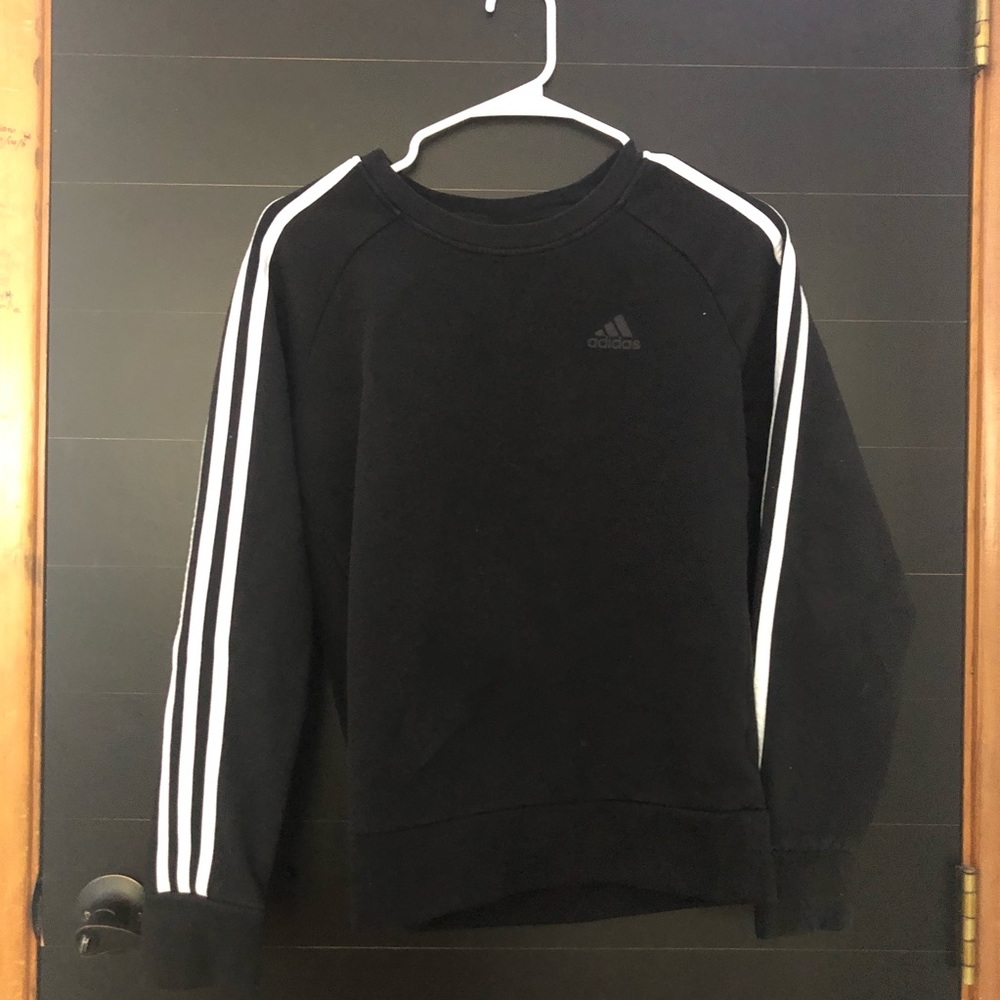 [ Adidas ] black fleece pullover.